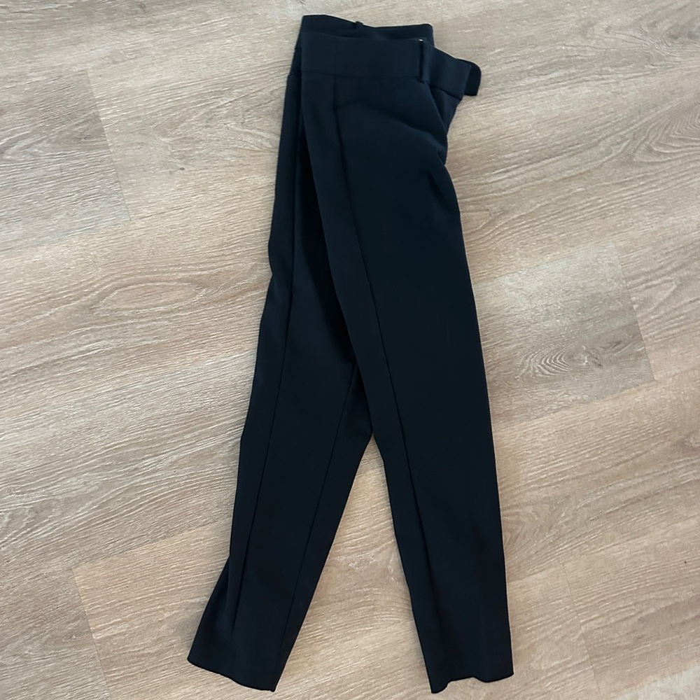 LOFT Black High-Rise Tapered Dress Trousers